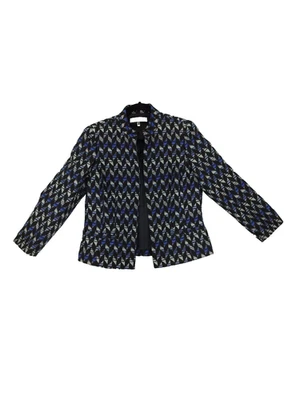 Kasper Jacket Women 2P Black  Blue &  White Dressy Casual Blazer Item #2267 - Image 1 of 4