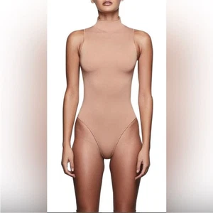 Skims Essential Turtle Neck Sleeveless Bodysuit Womens 2XL Nude Beige Seamless - Picture 1 of 8