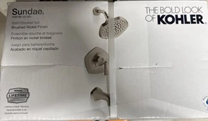 New KOHLER Sundae Tub and Shower Faucet in Vibrant Brushed Nickel Valve Included - Picture 1 of 5