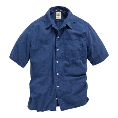 The Territory Ahead Men’s Gregale Short Sleeve Seersucker Shirt Navy Large Tall - Image 1 of 4