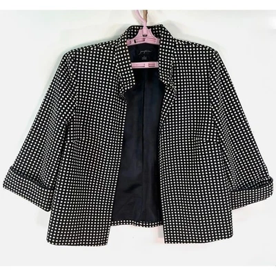 Josephine Petite Black White Polka Dot Blazer Jacket Women's Size 12P - Image 1 of 4