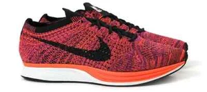 NWOB Nike Flyknit Racer Shoes Mens Size 11 Acai Berry Hyper Orange Vivid Purple - Picture 1 of 6