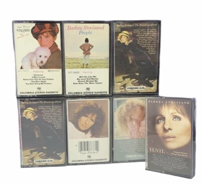 Cassette tapes music song vtg mix lot 7 Barbra Streisand broadway songbird hits - Image 1 of 2