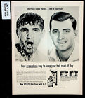 1956 Vitalis Hair Tonic V-7 Men Wet Shower Billy Pierce Vintage Print Ad 36487