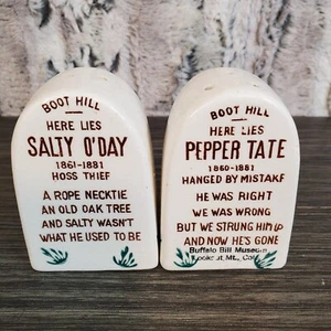 Lápidas de sal y pimienta Boot Hill, lápidas divertidas, vintage años 50 Japón - Imagen 1 de 9