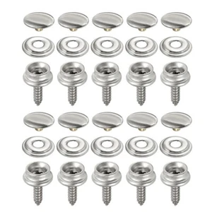 30pcs/Set Stainless Steel Fastener Snap Press Stud Cap Button Marine Boat-Canvas - Bild 1 von 18