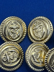 Solid Lightweight Metal, Gold/Brass Anchor Shank Buttons 14mm Pack Of 10 - Picture 1 of 7