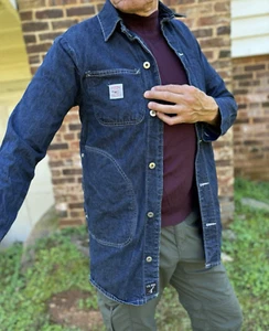 POINTER BRAND—CLASSIC Denim Trucker Jacket—Men’s S—Made in Bristol, TN, USA—VG+ - Picture 1 of 12