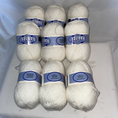 Holiday Panda Knitting Yarn 9 Balls White X 50 Grams 100% Acrylic - image 1 of 4