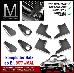 8-teilig Mercedes SL W107 R107 Sitz Chrom Abdeckungen Sitzgelenkblenden Blenden - Picture 1 of 11