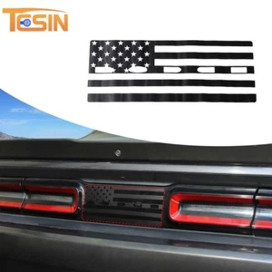 For Dodge Challenger 15+ Black PVC Rear Trunk Lid Center Trim Flag Sticker Decal - Picture 1 of 6