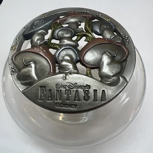 Disney Fantasia Pewter Cover Glass Candle Holder Potpourri Jar - Picture 1 of 3