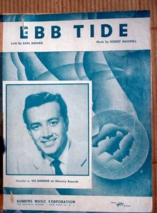 Ebb Tide by Robert Maxwell Vtg Sheet Music w/ Uke Vic Damone (1953) - Picture 1 of 3