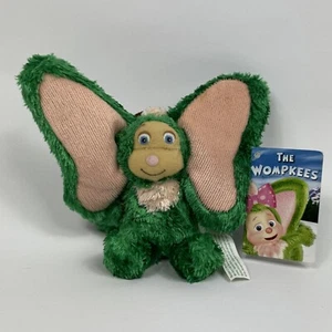 Marioneta de dedo de felpa Wompkee Mary Meyer 2003 orejas de mariposa verde mini vintage - Imagen 1 de 11