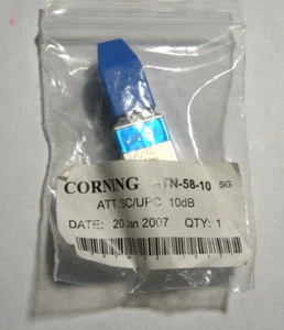NEW Corning ATN-58-10 10db Inline Optical Fiber Attenuator SC/UPC NIP - Picture 1 of 3