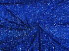 Royal Blue 5mm sequins on a stretch velvet 2 way stretch,sold by the yard