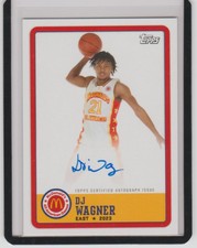 DJ WAGNER 2023 Topps Chrome McDonald’s All-American 1st Gameday On Card Auto SSP