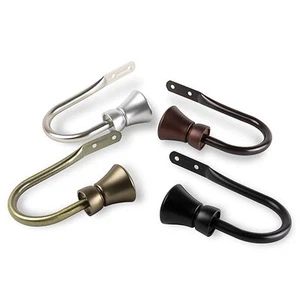 Sylvia Curtain Holdback Drapery Tieback Hooks (Set of 2) - 4 colors - Picture 1 of 5