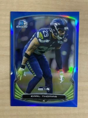 EARL THOMAS SEATTLE SEAHAWKS 2014 BOWMAN CHROME 37/199 CARD #63  - Image 1 of 2