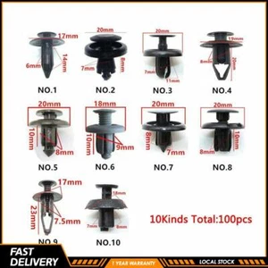 Juego de 100 remaches de tornillo para maletero guardabarros de parachoques de coche para clip de sujetador de plástico automático EE. UU. - Imagen 1 de 6