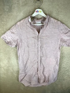 INDUSTRIE Casual Shirts Top Size XS Mens Pink Logo Short Sleeve - Picture 1 of 10