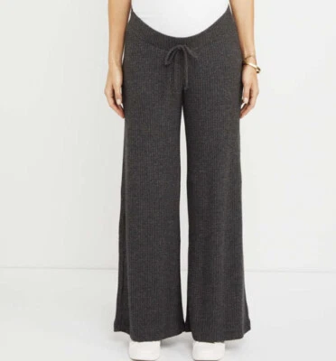 Motherhood Maternity Underbelly Wide Leg Waffle Knit Pants Size XL 16-18 Dk Grey - Image 1 of 4