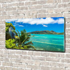 Glas-Bild Wandbilder Druck auf Glas 140x70 Deko Landschaften Seychellen Kste