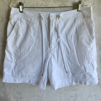 Pantalones Cortos Para Mujer Blanco Ciervo Blanco Talla 14 100% Algodón Tiro Alto Informal Playa Barco Foto 1 de 4