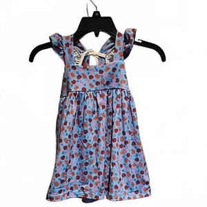 Blue Floral Kids Dress - Picture 1 of 5