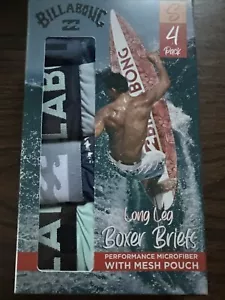 Billabong Men’s Small(28-30) 4PK Performance Microfiber BoxerBriefs W/ Front Fly - Picture 1 of 8