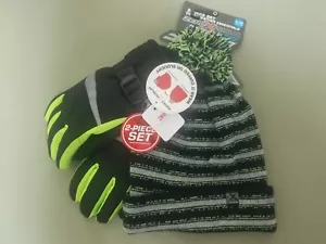 New Boys Youth 2 Pc. Cold Weather Beanie Hat And Gloves. - Picture 1 of 5