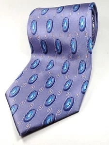 Cravatta FARENTINO FERRE vintage fatta a mano in seta ITALIA 61" lunga viola blu NUOVA - Foto 1 di 4