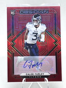 🔥 2021 Caleb Farley Panini Obsidian Red Flood 1/6 Tennessee Titans RC