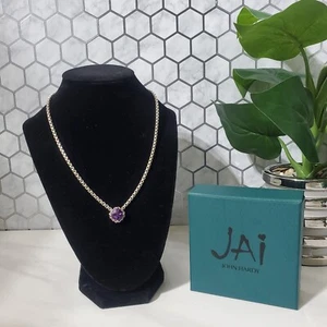 Collar JAI John Hardy Plata de Ley Corte Radiante Amatista Piedras Preciosas 18 pulgadas - Imagen 1 de 12