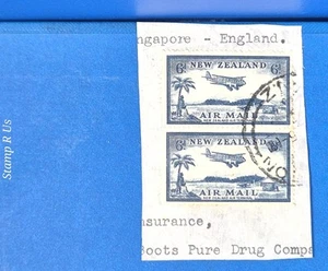 NEW ZEALAND - 1935 Airmail 6d Blue - 1 x 2 Strip of Stamps - U/XF/NH - Picture 1 of 5