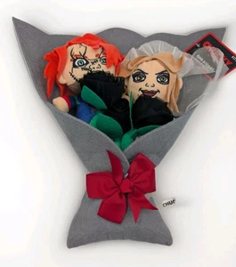 Peluche Chucky e Tiffany 2024 San Valentino bouquet gioco bambini horror nuovo con etichette - Foto 1 di 5