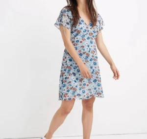 MADEWELL Minikleid mit offenem Rücken WILDFLOWER GARDEN BLAU GEBLÜMT Gr. 0 feminin süß - Bild 1 von 12