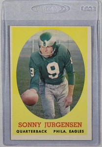 De colección 1958 Topps Fútbol #90 Sonny Jurgensen Miembro del Salón de la Fama Espalda Sin Rayar - Imagen 1 de 3