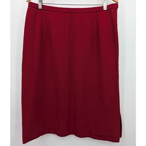Vintage Pendleton 100% Wool Red Knee Length Skirt Size 16 Made in USA Trad Retro - Picture 1 of 4
