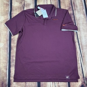 Virginia Tech Hokies Nike Dri-Fit Polo Men’s Large VT Short Sleeve Shirt NCAA - Picture 1 of 8