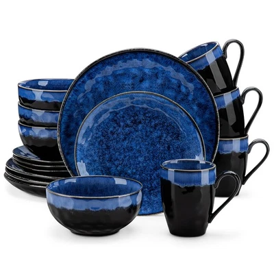 vancasso Blue Stoneware Dinnerware Set Tableware Set Dining Set Service for 4/6 - Image 1 of 4