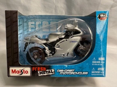 Nuevo en caja Maisto Fresh Metal Series MV Agusta F4 Diecast Motocicleta Plateada Escala 1:18 Foto 1 de 4