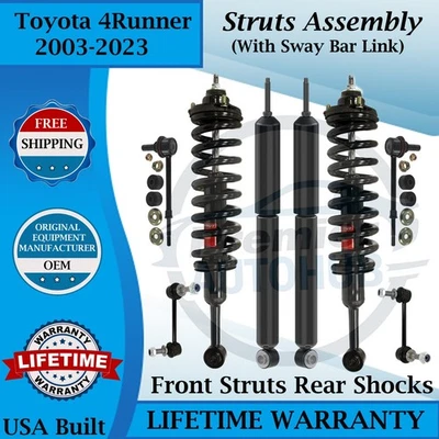 Amortiguadores delanteros y traseros Monroe OEM con barra estabilizadora para Toyota 4Runner 2003-2023 Foto 1 de 4