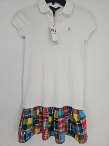 Polo Ralph Lauren Girls M(8-10) Cotton French Terry Madras-Patchwork NWT - Picture 1 of 5
