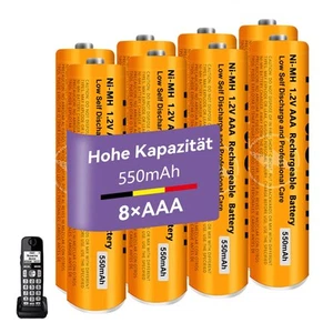 Batería recargable NI-MH AAA 1,2V 550mAh para teléfonos inalámbricos Panasonic - Imagen 1 de 12