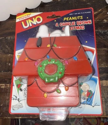 2008 PEANUTS CHARLIE BROWN CHRISTMAS UNO • NEW! SEALED • Snoopy's Doghouse Box - Image 1 of 2