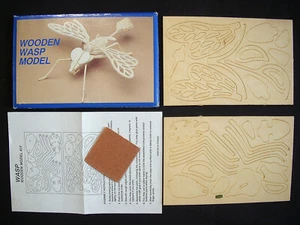 ⭐️ Vintage 1993 3D Wood WASP Model PUZZLE Wooden INSECT NEW Toy Craft CHADWICK - Picture 1 of 8