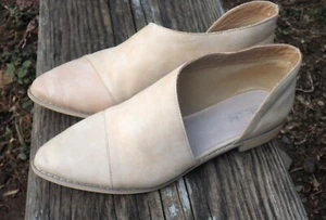 Mi. iM 10 Freya nude beige vegan d'Orsay offene Seite asymmetrische Stiefelschuhe EUC - Bild 1 von 10