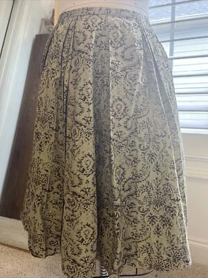 Falda circular plisada completa Odille Anthropologie verde con algodón marrón talla 8 Foto 1 de 4