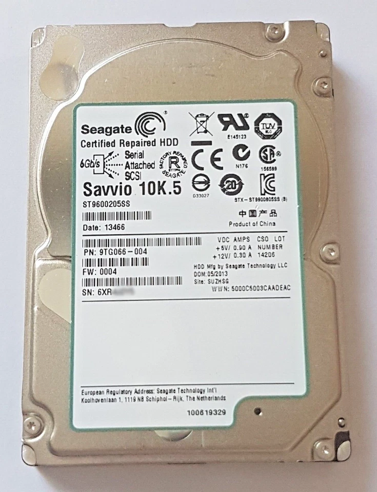 600 GB SAS Seagate Savvio 10K.5 ST9600205SS 64MB HDD 2,5 " Certified Repaired - Image 1 of 1